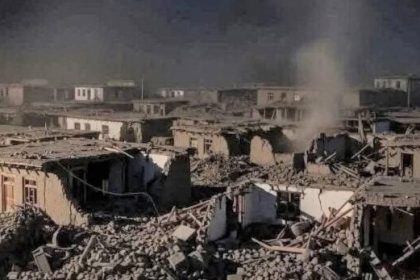 A scene of devastation caused by the earthquake in Kunar district. this photo was collected from Afghan media