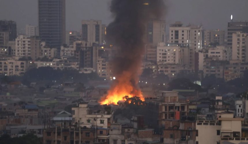 A massive fire at Dhaka's Korail slum destroyed more than 1,500 shanties - BSS photo